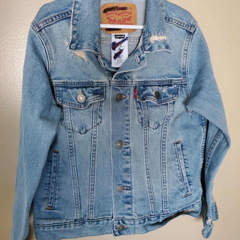 Distressed  jean jacket